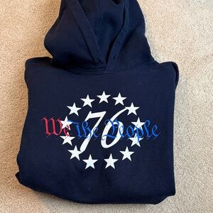 Grunt Style Navy Hoodie with Patriotic Print